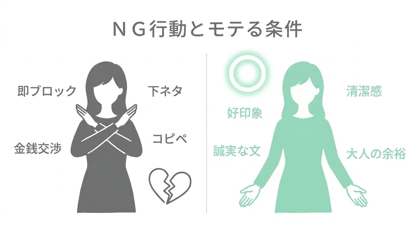 女性が即ブロックするNGメッセージと好印象プロフィールの比較